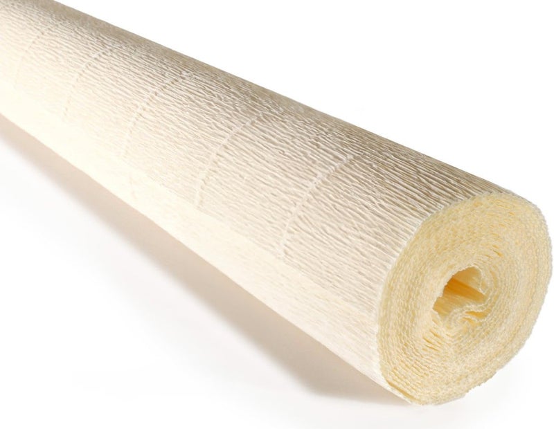 LCREATE LCREATE LCREATE Cartotecnica Rossi 140g 17 Inch Wide 8.2ft Long Italian Crepe Paper Rollfor Wedding Ceremony Various Large Festivals Decoration (White Cream（903）) - Image 1